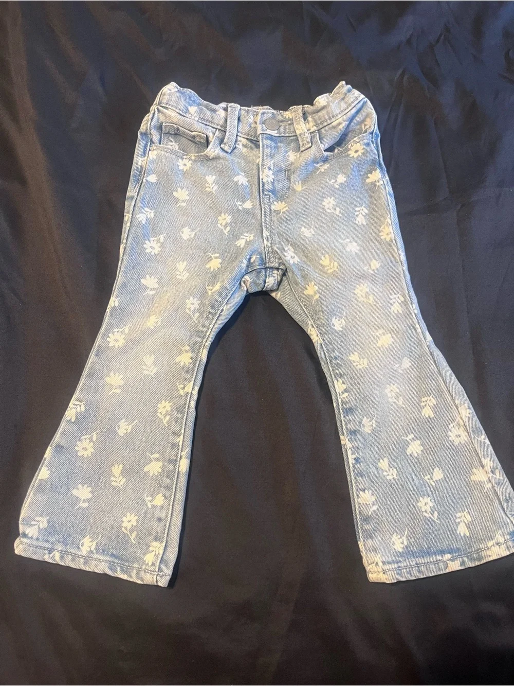 Old Navy Light Blue Floral Flared Jeans for Kids